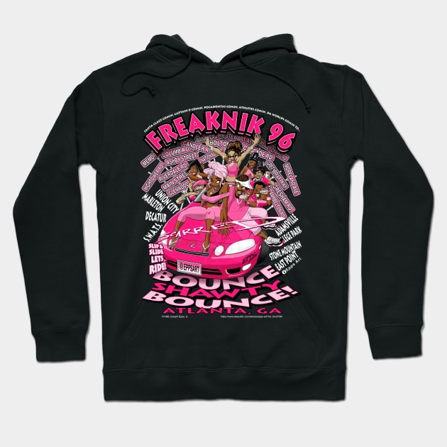 Freaknik 1996 Bounce Shawty Bounce! Pink Colorway Hoodie by Epps Art